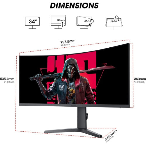 Alienware 34 Curved QD-OLED Gaming Monitor | AW3423DWF open box